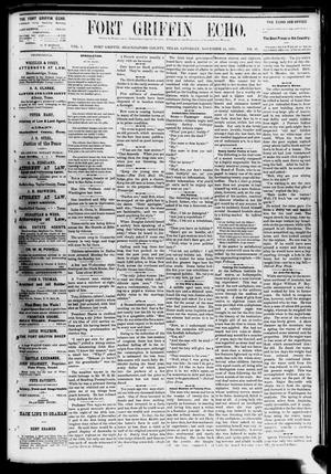 Fort Griffin Echo (Fort Griffin, Tex.), Vol. 1, No. 47, Ed. 1 Saturday, November 22, 1879