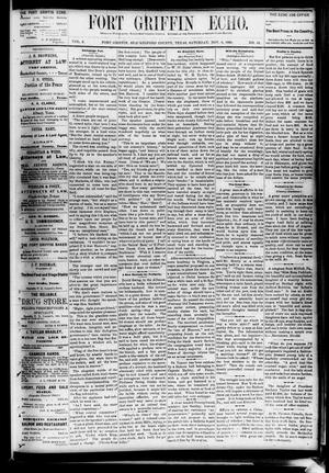 Fort Griffin Echo (Fort Griffin, Tex.), Vol. 2, No. 44, Ed. 1 Saturday, November 6, 1880