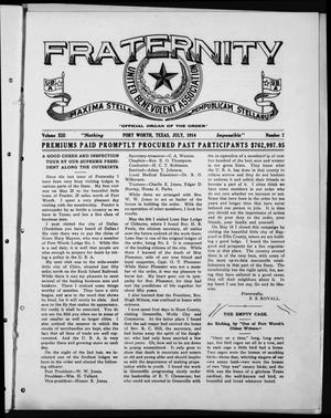 Primary view of object titled 'Fraternity (Fort Worth, Tex.), Vol. 13, No. 7, Ed. 1 Wednesday, July 1, 1914'.