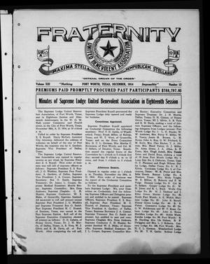 Fraternity (Fort Worth, Tex.), Vol. 13, No. 12, Ed. 1 Tuesday, December 1, 1914