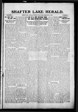 Shafter Lake Herald (Shafter Lake, Tex.), Vol. 1, No. 5, Ed. 1 Friday, September 6, 1907