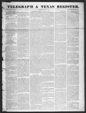 Primary view of object titled 'Telegraph & Texas Register (Houston, Tex.), Vol. 16, No. 24, Ed. 1 Friday, June 13, 1851'.