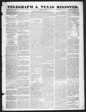 Primary view of object titled 'Telegraph & Texas Register (Houston, Tex.), Vol. 16, No. 29, Ed. 1 Friday, July 18, 1851'.