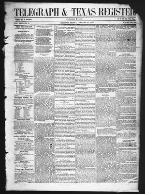 Telegraph & Texas Register (Houston, Tex.), Vol. 17, No. 5, Ed. 1 Friday, January 30, 1852