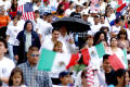 Primary view of [Group of Protesters With Mexican and American Flags]