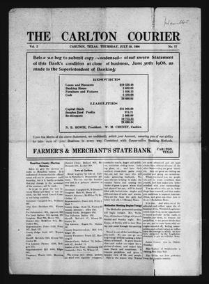 The Carlton Courier (Carlton, Tex.), Vol. 2, No. 17, Ed. 1 Thursday, July 30, 1908
