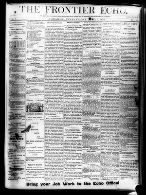 Primary view of object titled 'The Frontier Echo (Jacksboro, Tex.), Vol. 1, No. 40, Ed. 1 Friday, April 7, 1876'.