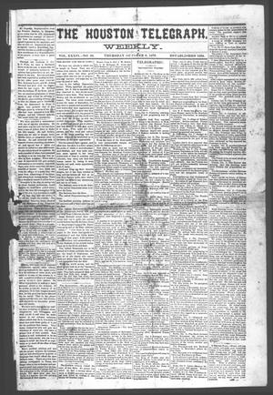 Primary view of object titled 'The Houston Telegraph (Houston, Tex.), Vol. 36, No. 28, Ed. 1 Thursday, October 6, 1870'.