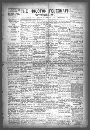 Primary view of object titled 'The Houston Telegraph (Houston, Tex.), Vol. 37, No. 41, Ed. 1 Thursday, February 1, 1872'.