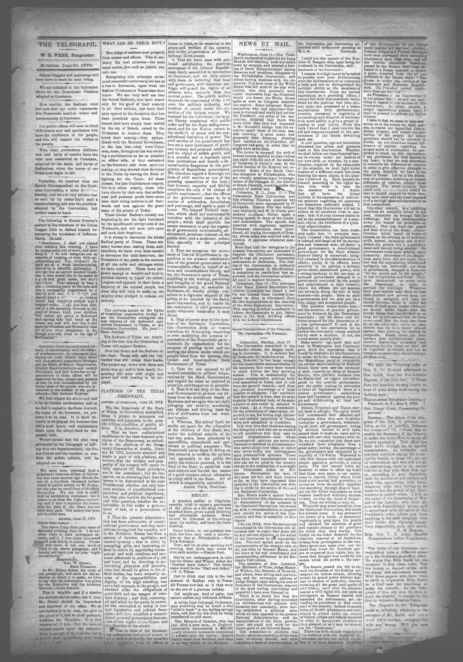 The Houston Telegraph (Houston, Tex.), Vol. 38, No. 10, Ed. 1 Thursday, June 20, 1872
                                                
                                                    [Sequence #]: 5 of 10
                                                