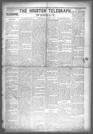 Primary view of object titled 'The Houston Telegraph (Houston, Tex.), Vol. 38, No. 15, Ed. 1 Thursday, August 1, 1872'.