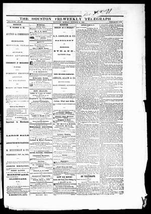Primary view of object titled 'The Houston Tri-Weekly Telegraph (Houston, Tex.), Vol. 31, No. 102, Ed. 1 Monday, October 30, 1865'.