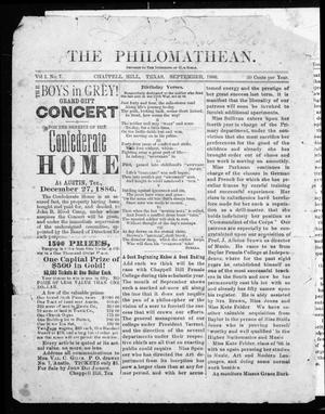 Primary view of object titled 'The Philomathean (Chappell Hill, Tex.), Vol. 1, No. 7, Ed. 1 Wednesday, September 1, 1886'.