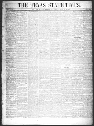 Primary view of object titled 'The Texas State Times (Austin, Tex.), Vol. 2, No. 36, Ed. 1 Saturday, August 11, 1855'.