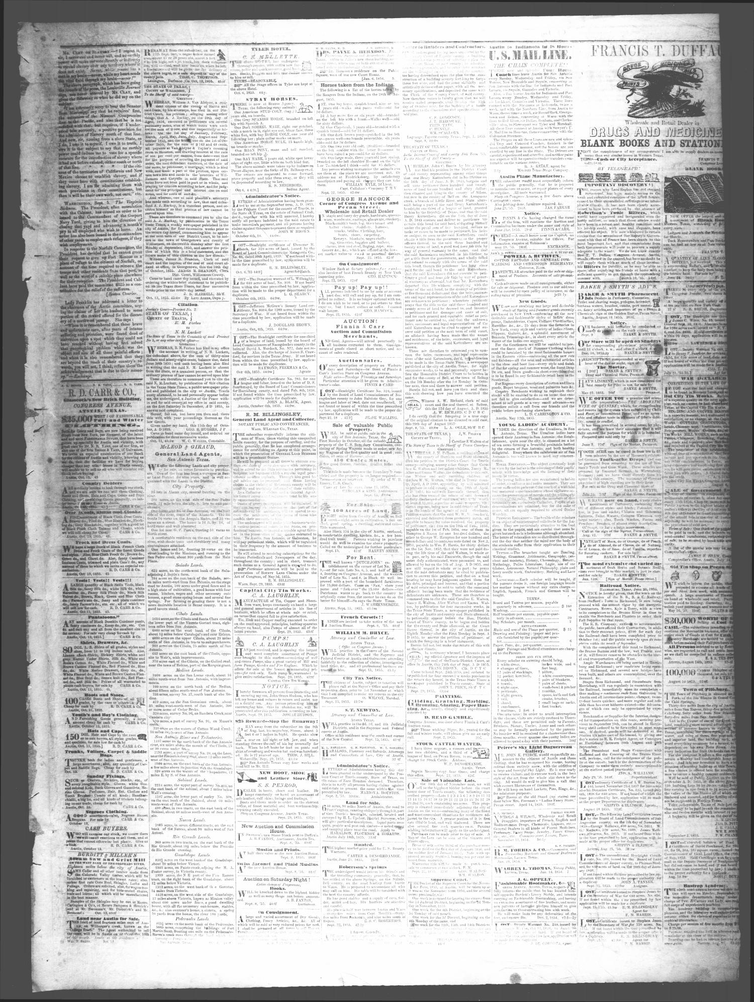The Texas State Times (Austin, Tex.), Vol. 2, No. 45, Ed. 1 Saturday, October 13, 1855
                                                
                                                    [Sequence #]: 3 of 5
                                                