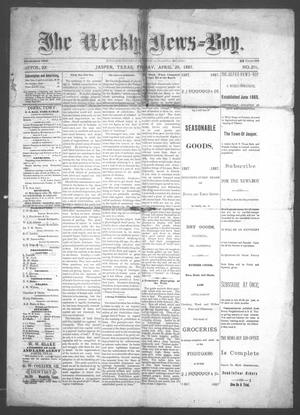 Primary view of object titled 'The Weekly News=Boy, Vol. 22, No. 2, Ed. 1 Friday, April 29, 1887'.