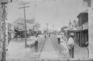 [Photograph of Railroad Street During 1899 Flood]