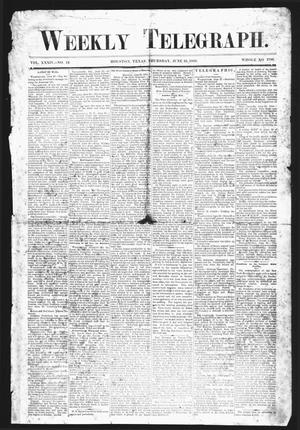 Primary view of object titled 'Weekly Telegraph (Houston, Tex.), Vol. 34, No. 12, Ed. 1 Thursday, June 25, 1868'.