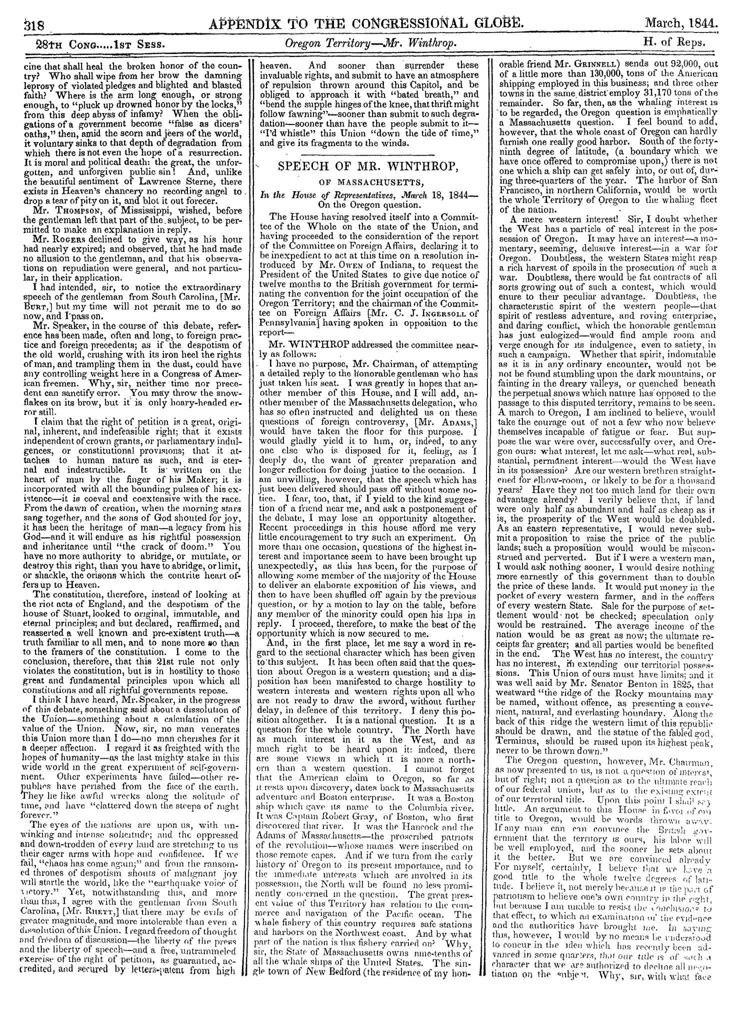 The Congressional Globe, Volume 13, Part 2: Twenty-Eighth Congress, First Session
                                                
                                                    318
                                                