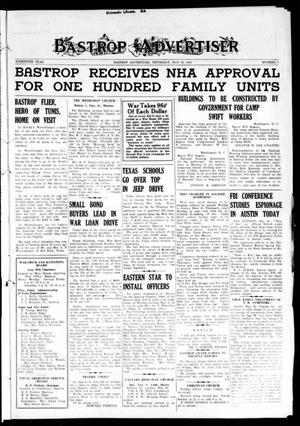 Primary view of object titled 'Bastrop Advertiser (Bastrop, Tex.), Vol. 90, No. 9, Ed. 1 Thursday, May 20, 1943'.