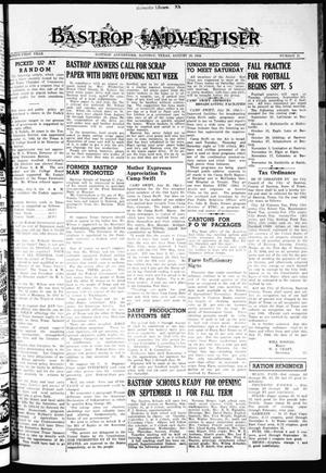 Bastrop Advertiser (Bastrop, Tex.), Vol. 91, No. 21, Ed. 1 Thursday, August 10, 1944