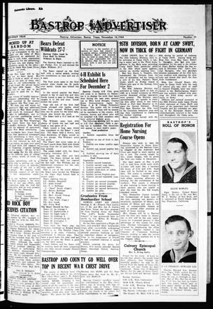 Bastrop Advertiser (Bastrop, Tex.), Vol. 91, No. 35, Ed. 1 Thursday, November 16, 1944