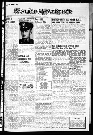 Bastrop Advertiser (Bastrop, Tex.), Vol. 91, No. 36, Ed. 1 Thursday, November 23, 1944