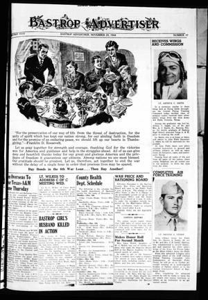 Bastrop Advertiser (Bastrop, Tex.), Vol. 91, No. 37, Ed. 1 Wednesday, November 29, 1944