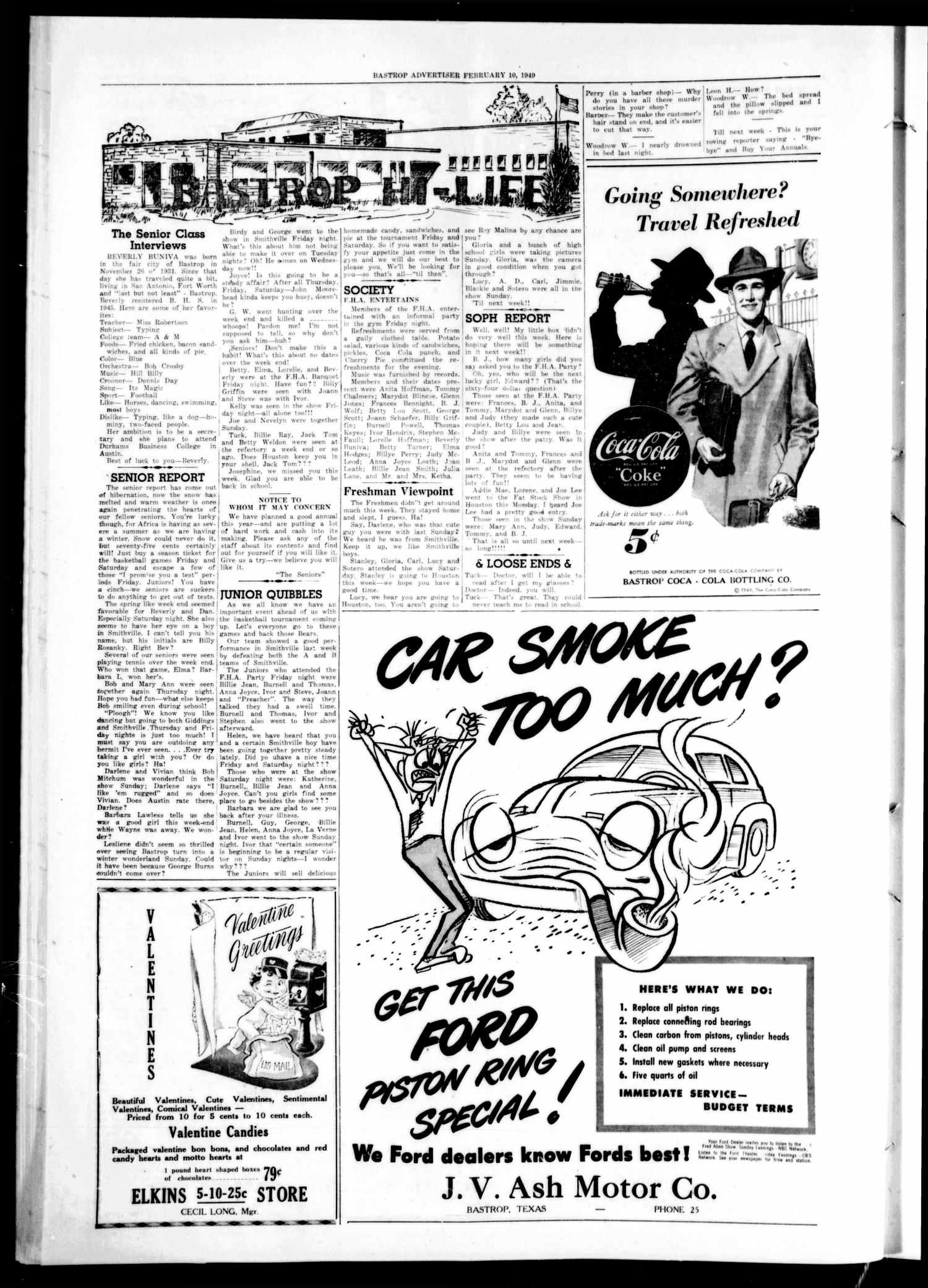 Bastrop Advertiser (Bastrop, Tex.), Vol. 96, No. 50, Ed. 1 Thursday, February 10, 1949
                                                
                                                    [Sequence #]: 2 of 8
                                                