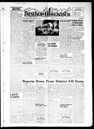 Primary view of object titled 'Bastrop Advertiser (Bastrop, Tex.), Vol. 98, No. 15, Ed. 1 Thursday, June 15, 1950'.