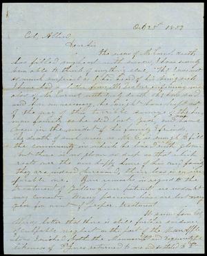 Letter to Colonel Allen, 25 October 1859