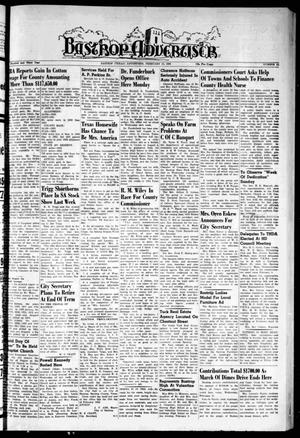 Primary view of object titled 'Bastrop Advertiser (Bastrop, Tex.), Vol. 103, No. 51, Ed. 1 Thursday, February 16, 1956'.