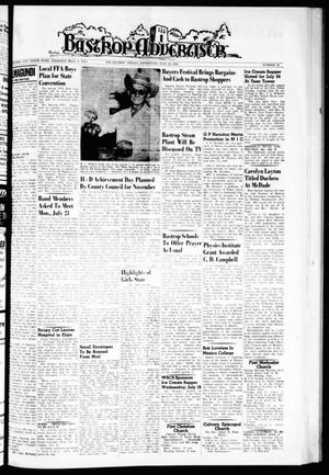 Primary view of object titled 'Bastrop Advertiser (Bastrop, Tex.), Vol. 110, No. 20, Ed. 1 Thursday, July 12, 1962'.