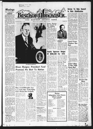 Bastrop Advertiser and Bastrop County News (Bastrop, Tex.), Vol. [121], No. 24, Ed. 1 Thursday, August 15, 1974