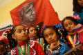 Thumbnail image of item number 1 in: '[Folk dance group gathers before a performance at Cesar Chavez School]'.