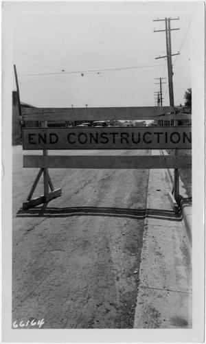 [Photograph of End Construction Sign]