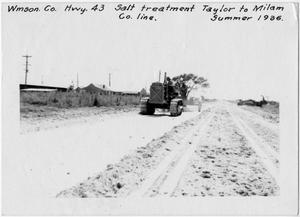 Primary view of object titled '[U.S. Highway 79 Salt-stabilized gravel treatment]'.