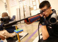 Primary view of [Members of the Air Rifle Team during practice]