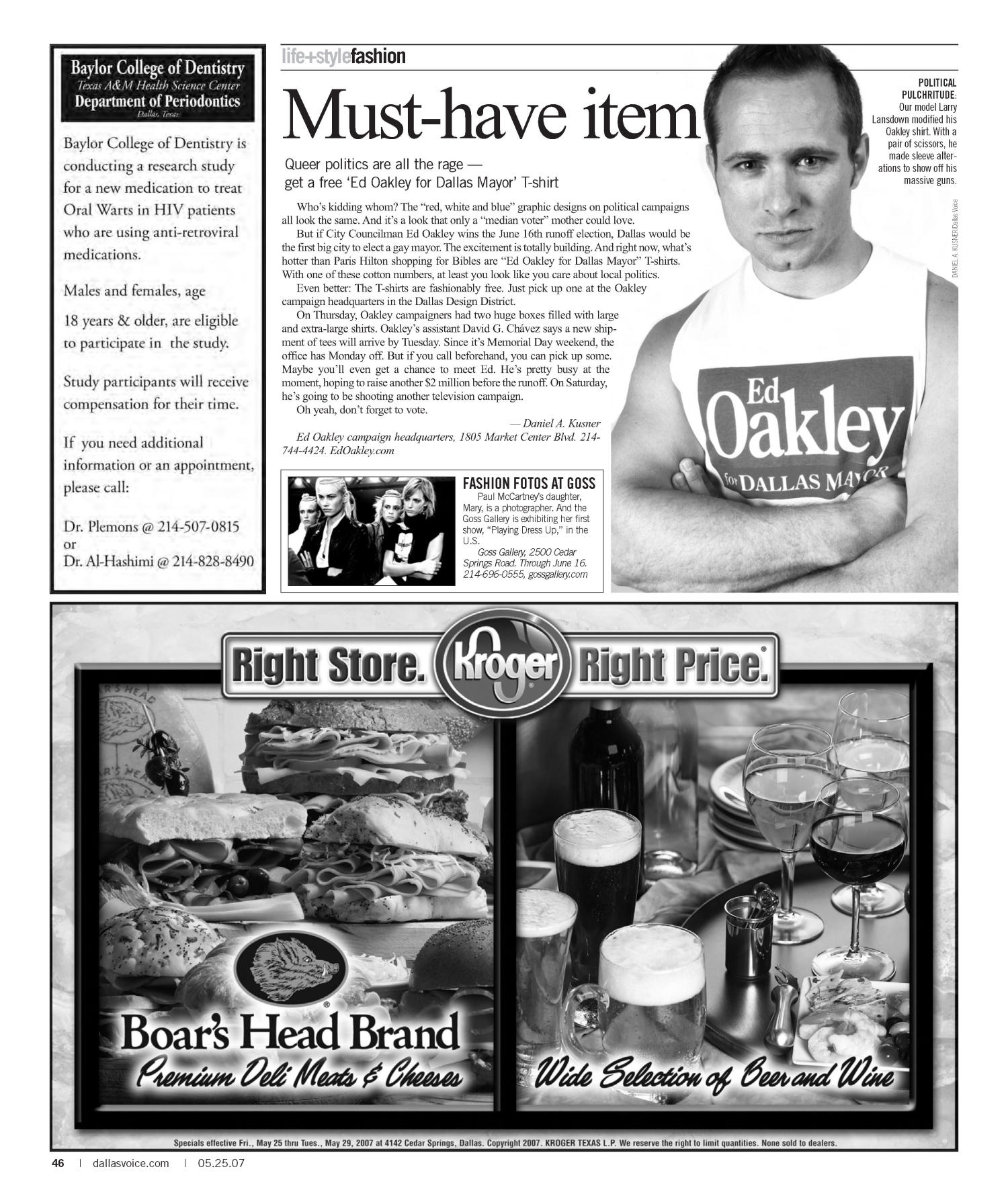Dallas Voice (Dallas, Tex.), Vol. 24, No. 2, Ed. 1 Friday, May 25, 2007
                                                
                                                    [Sequence #]: 46 of 68
                                                