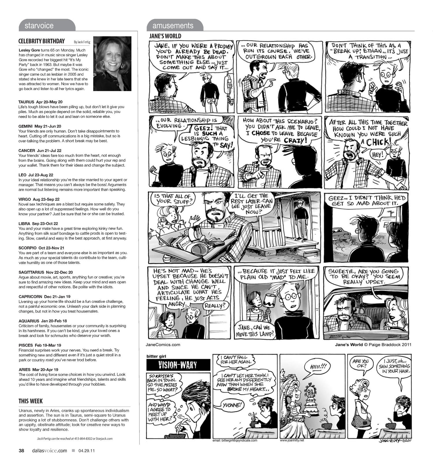Dallas Voice (Dallas, Tex.), Vol. 27, No. 50, Ed. 1 Friday, April 29, 2011
                                                
                                                    [Sequence #]: 38 of 48
                                                