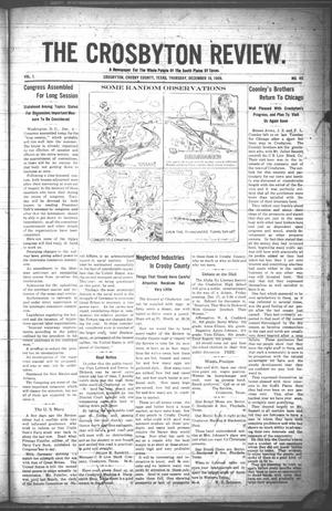 Primary view of object titled 'The Crosbyton Review. (Crosbyton, Tex.), Vol. 1, No. 49, Ed. 1 Thursday, December 16, 1909'.