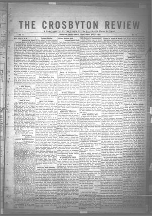 Primary view of object titled 'The Crosbyton Review. (Crosbyton, Tex.), Vol. 12, No. 14, Ed. 1 Friday, April 9, 1920'.