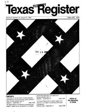 Texas Register, Volume 9, Number 62, Pages 4487-4518, August 21, 1984