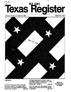 Texas Register, Volume 9, Number 76, Pages 5183-5254, October 9, 1984