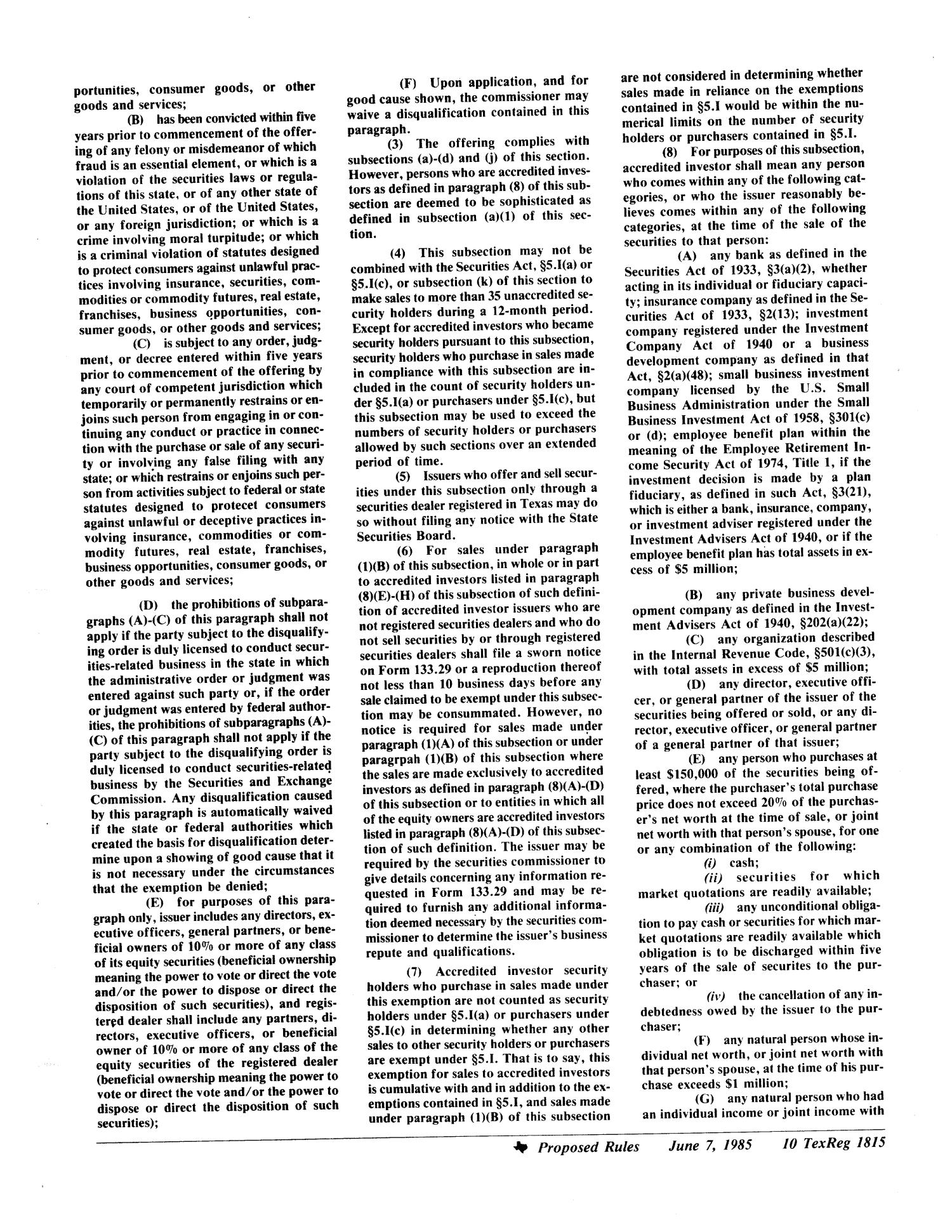 Texas Register, Volume 10, Number 44, Pages 1807-1878, June 7, 1985
                                                
                                                    1815
                                                