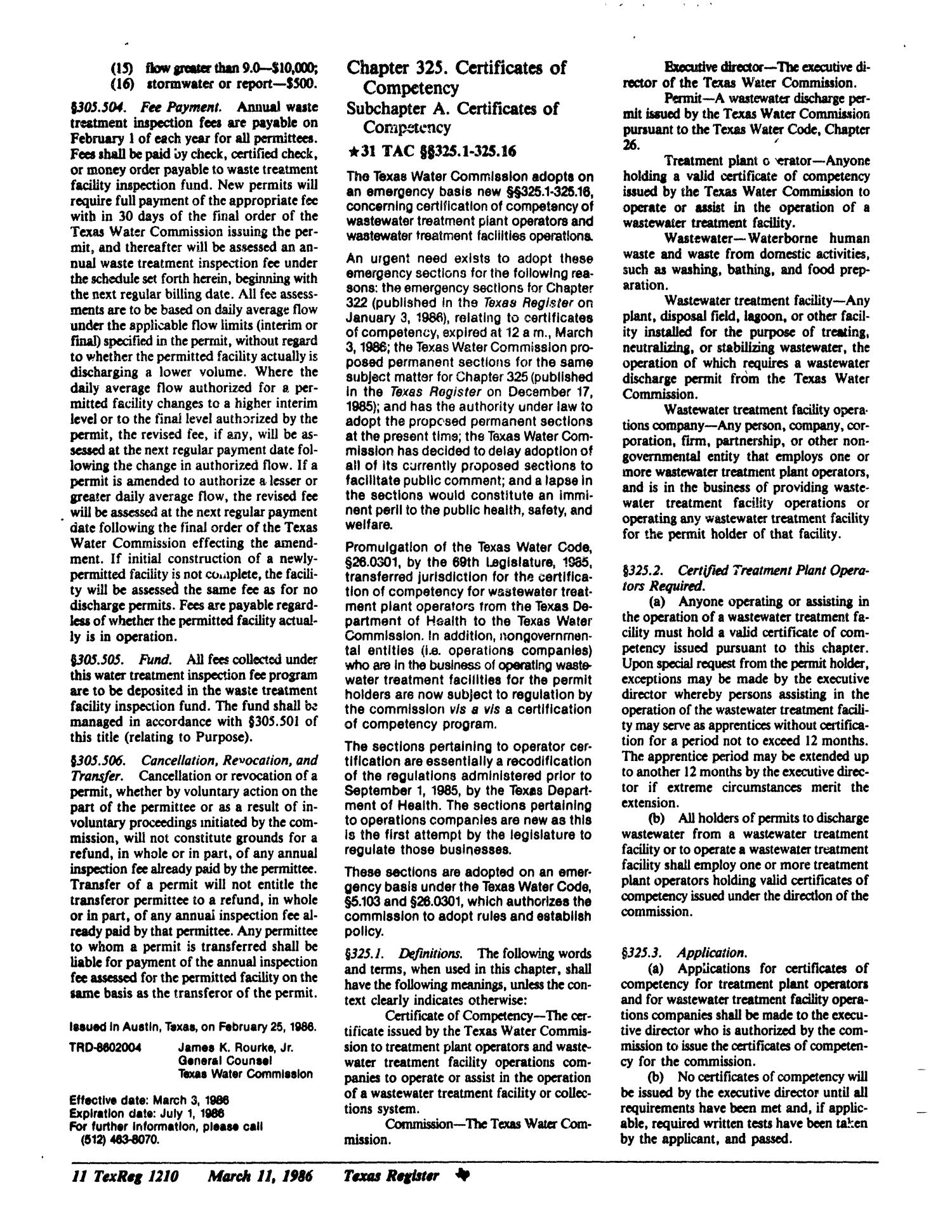 Texas Register, Volume 11, Number 19, Pages 1163-1244, March 11, 1986
                                                
                                                    1210
                                                
