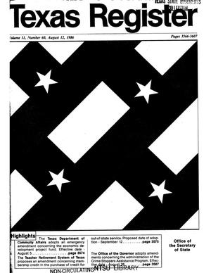 Texas Register, Volume 11, Number 60, Pages 3566-3607, August 12, 1986