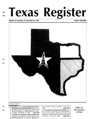Texas Register, Volume 12, Number 91, Pages 4553-4603, December 8, 1987