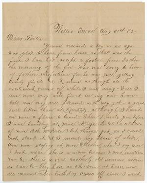 Primary view of object titled '[Letter from Paul Osterhout to Gertrude Osterhout, August 21, 1882]'.