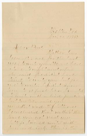 Primary view of object titled '[Letter from Ora Osterhout to Paul Osterhout, November 20, 1883]'.